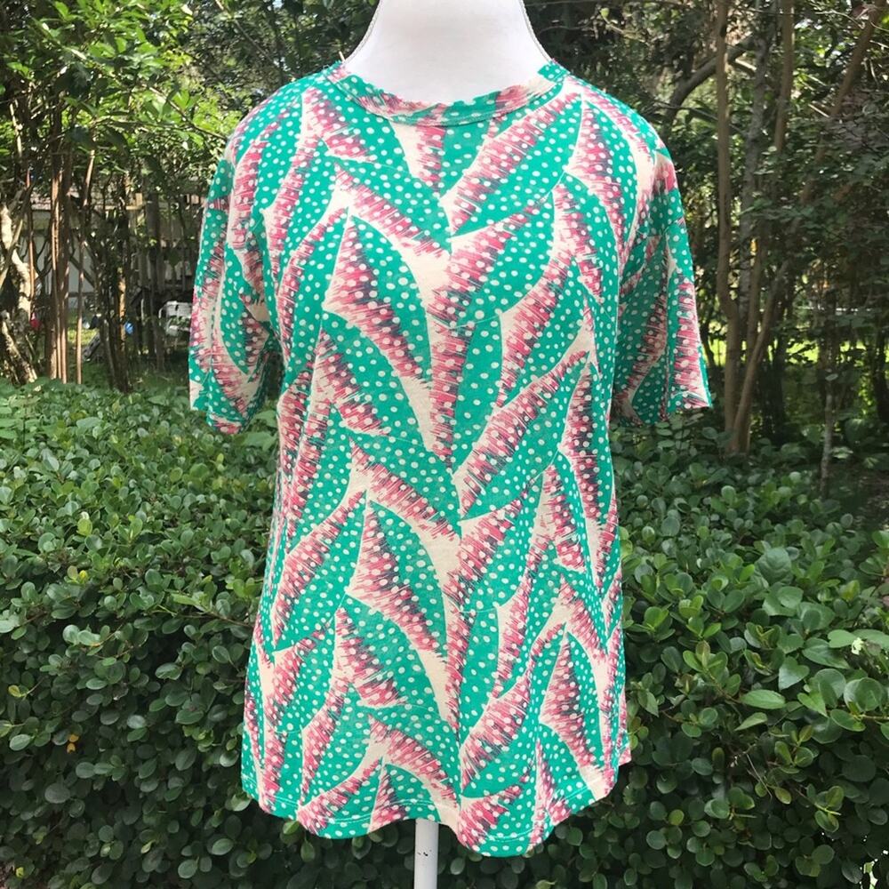 Zara W/B collection Palm linen SS tee